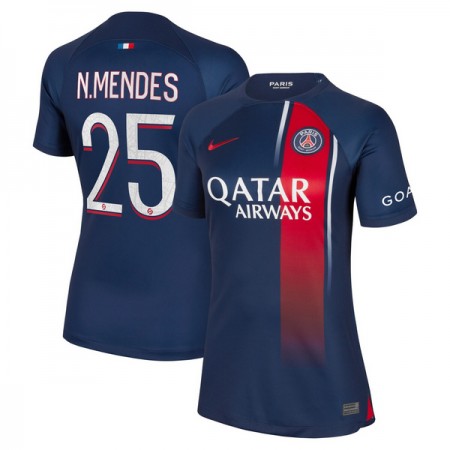 Paris Saint-Germain 2023-24 N.Mendes 25 Matchtröjor Dam Hemma Fotbollströja Paris Saint-Germain 2023-24 N.Mendes 25 Matchtröjor Dam Hemma Fotbollströja